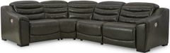 Signature Design by Ashley® Center Line 4-Piece Dark Gray Power Reclining Sectional