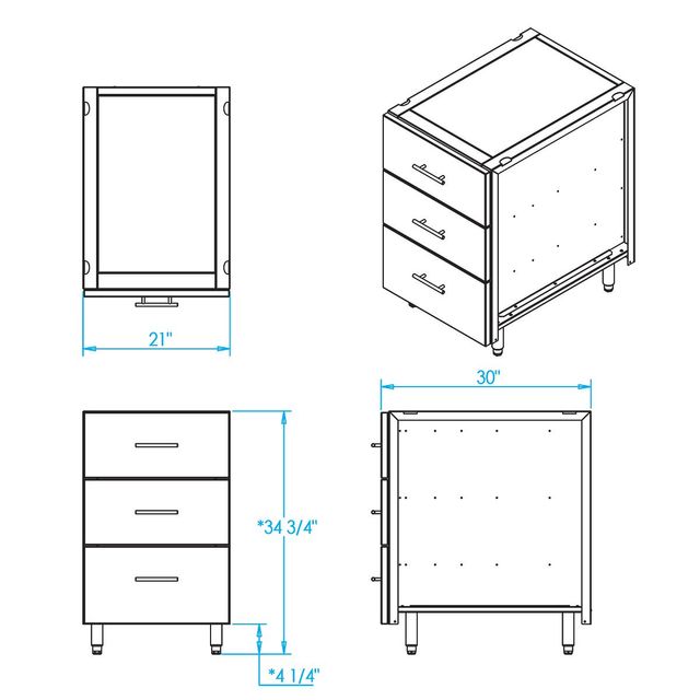 Kalamazoo™ Outdoor Gourmet Signature Series 21" Marine-Grade Stainless Steel Storage Cabinet with Three Drawer-1