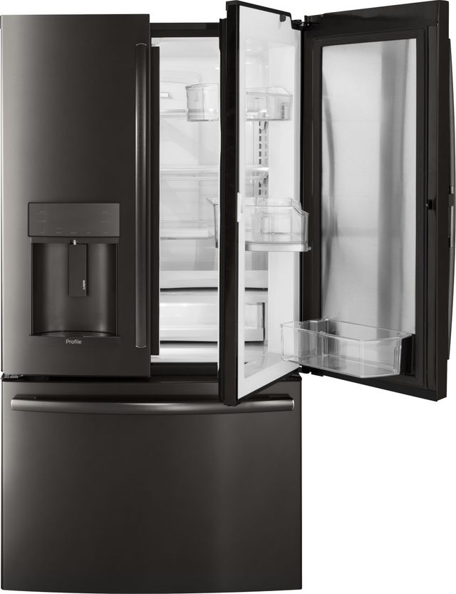 GE Profile™ 22.2 Cu. Ft. Black Stainless Steel Counter Depth French Door Refrigerator-3