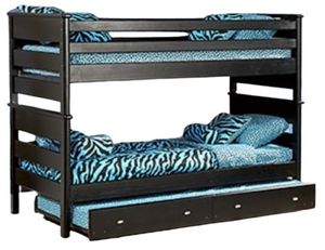 Trendwood Laguna Black Cherry Twin over Twin Bunk Bed with Trundle Bed