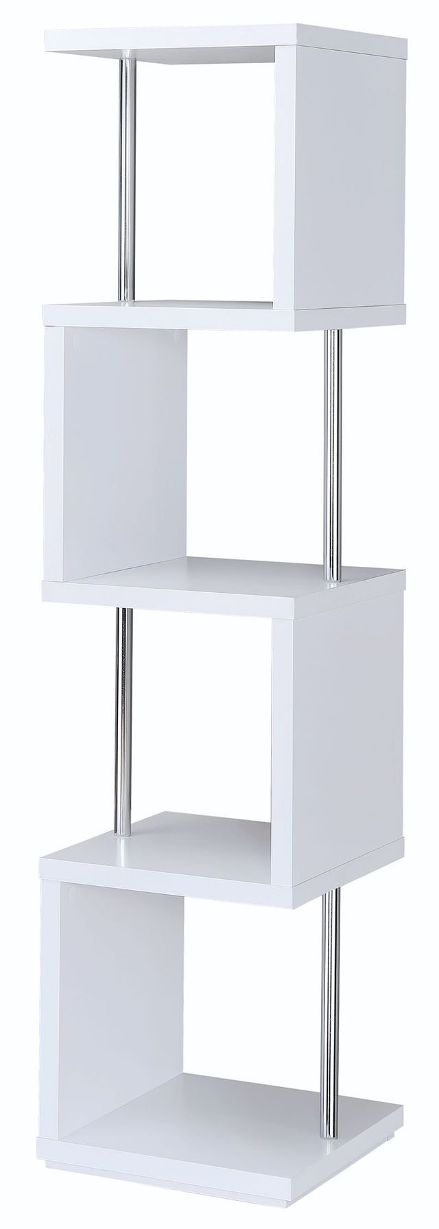 Coaster® White And Chrome 4-Shelf Bookcase 4