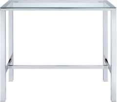 Coaster® Tolbert Chrome Bar Table with Glass Top
