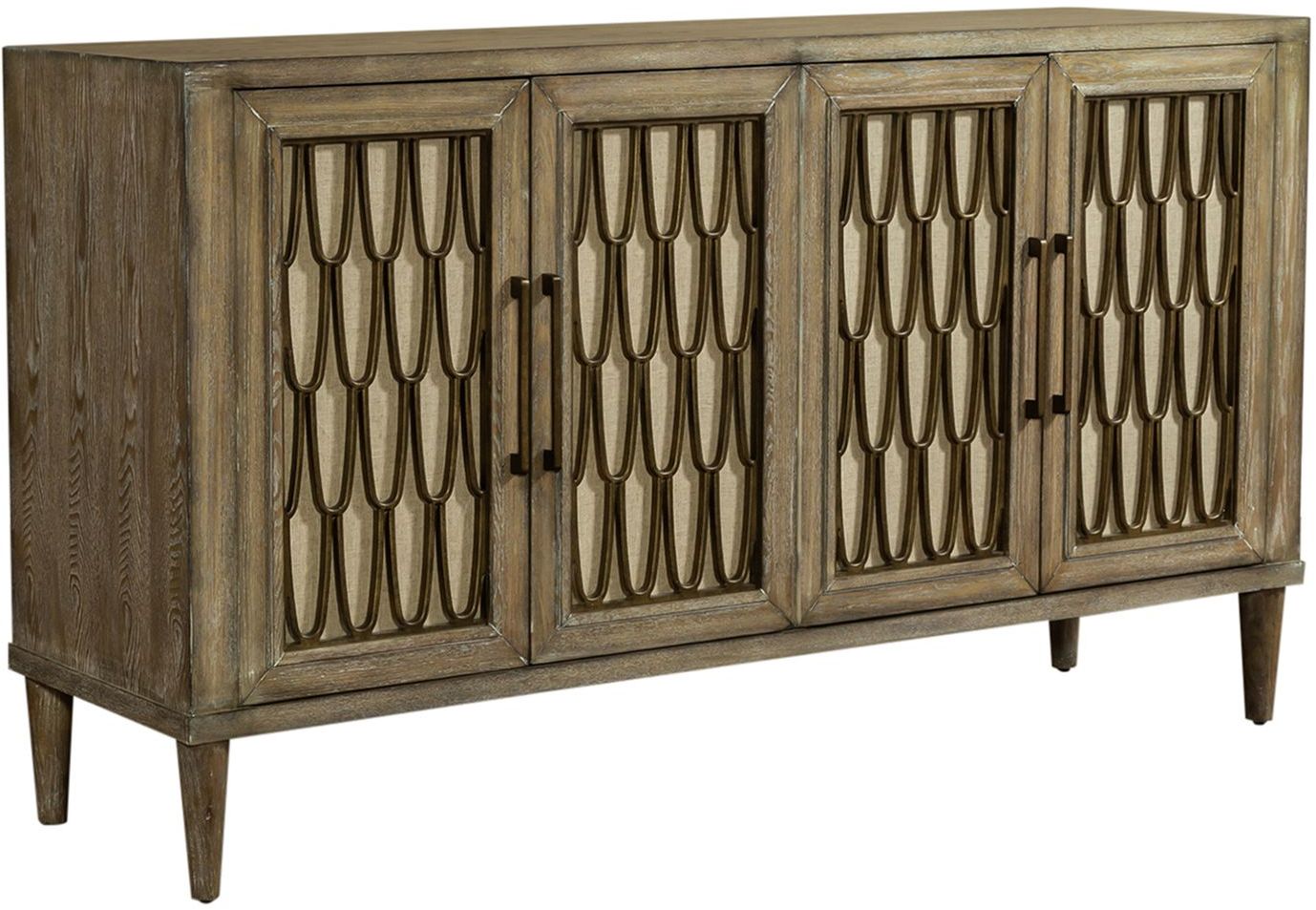 Liberty Furniture Devonshire Driftwood Finish 4 Door Accent Cabinet