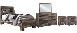 Benchcraft® Derekson 5-Piece Multi Gray Twin Panel Bed Set