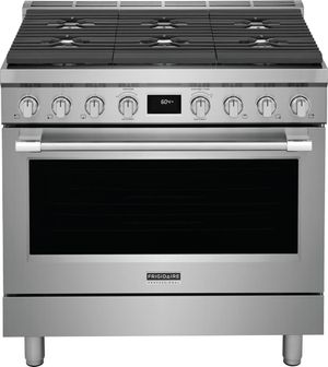 Frigidaire Professional® 36'' Smudge-Proof® Stainless Steel Freestanding Dual Fuel Range