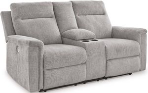 Signature Design by Ashley® Barnsana Ash Power Reclining Loveseat with Console