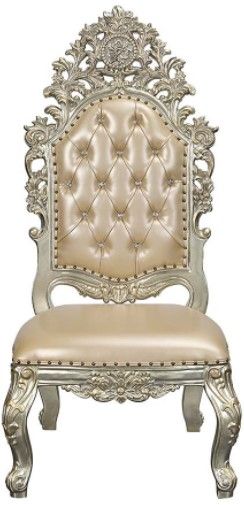 ACME Furniture Sorina Antique Gold/Polyurethane Side Chair | Furniture Time