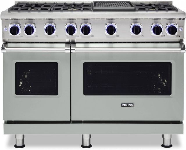 Viking® 7 Series 48" Arctic Grey Pro Style Natural Gas Range with 12" Reversible Griddle