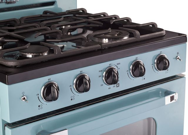 Unique® Appliances Classic Retro 30" Ocean Mist Turquoise Freestanding Natural Gas Range 4