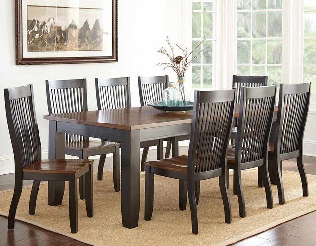 Steve Silver Co Lawton 9 Piece Two Tone Dining Room Set Lw500t 8xs Bedroom Express