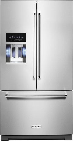 Réfrigérateur à portes françaises de 36 po KitchenAid® de 26,8 pi³ - Acier inoxydable résistant aux traces de doigts