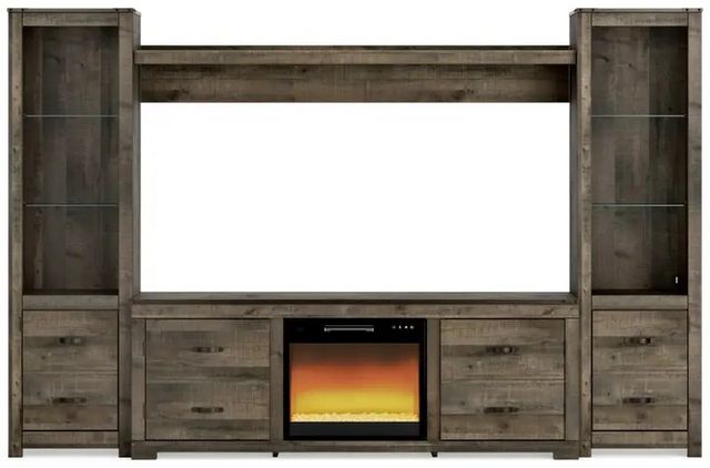 Signature Design by Ashley® Trinell 4-Piece Brown Entertainment Center with Electric Fireplace Insert-0