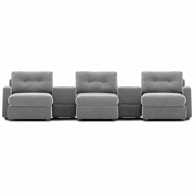 ModularOne Gray Dual Chaise 6 Piece Sectional with Ottoman-1