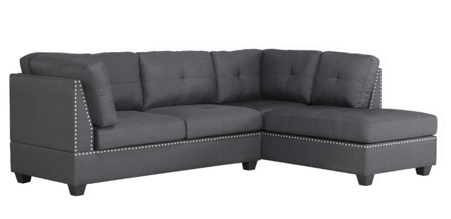 Homelegance® Dasha 2-Piece Dark Gray Sectional with Right Chaise