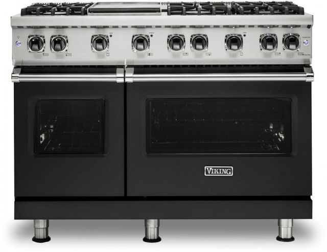 Viking® 5 Series 48" Cast Black Pro Style Natural Gas Range with 12" Griddle