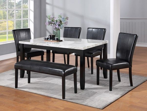 Crown Mark Ferrara Black/White Dining Table | L.V. Sofa Factory ...