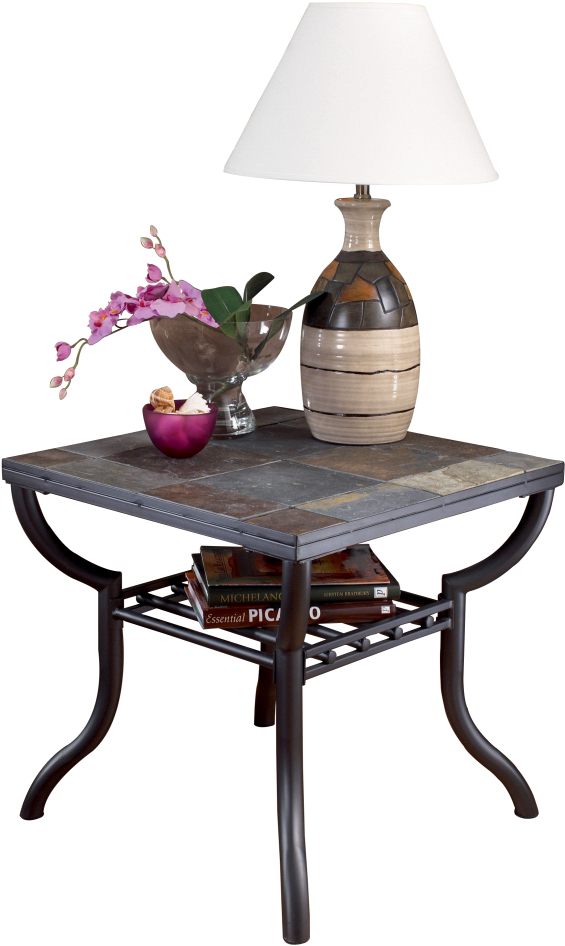 antigo black square end table