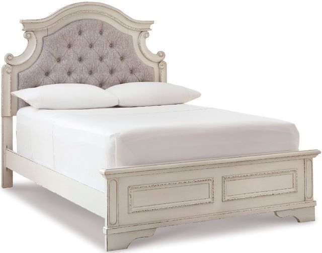 Signature Design by Ashley® Realyn 2-Piece Chipped White Full Panel Bed Set 1