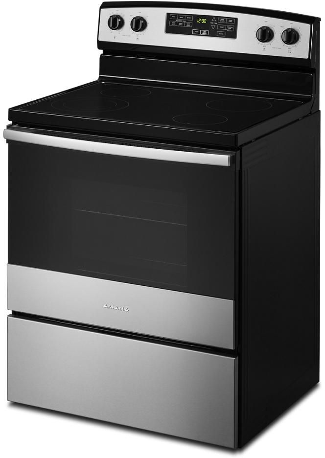 Amana® 30" Stainless Steel Freestanding Electric Range | Grand ...