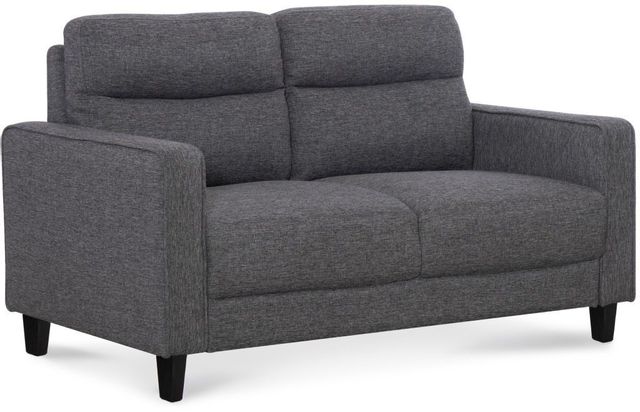 Home Furniture Outfitters Asher Gray Channeled Loveseat-0