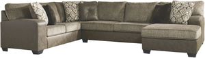 Benchcraft® Abalone 3-Piece Chocolate Left-Arm Facing Sectional with Chaise