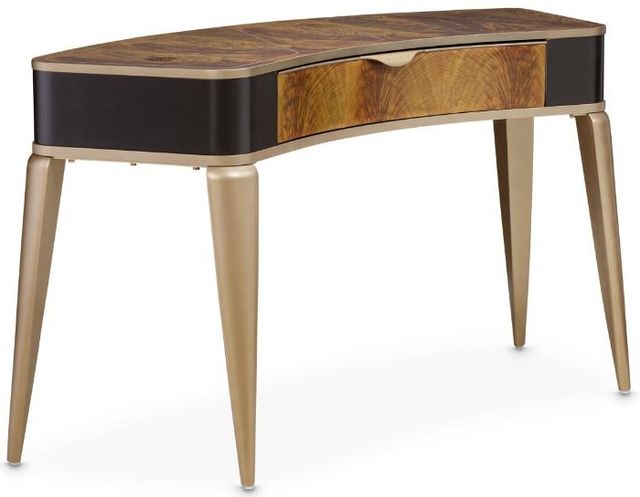 Michael Amini® Malibu Crest Crotch Mahogany Writing Desk | Wood's Furniture