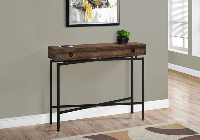 Monarch Specialties Inc. Reclaimed Wood 42" Black Metal Console Table 3