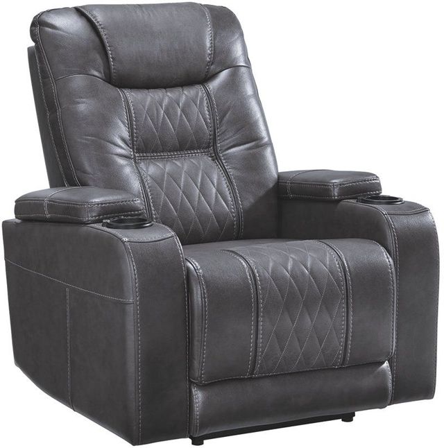 Signature Design by Ashley® Composer Gray Power Recliner with Adjustable Headrest-1