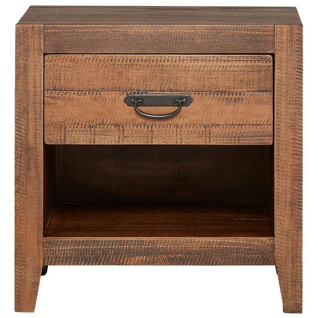 Palm Grove Rustic Brown Open Nightstand-0