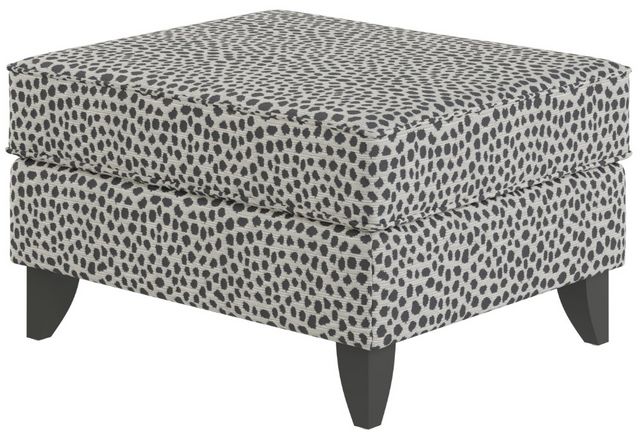 Fusion Furniture Winston Salt Faux Skin Carbon Ottoman Fischer