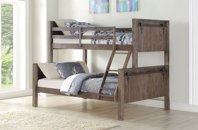 Donco Trading Company Barn Door Twin/Full Bunk Bed-1