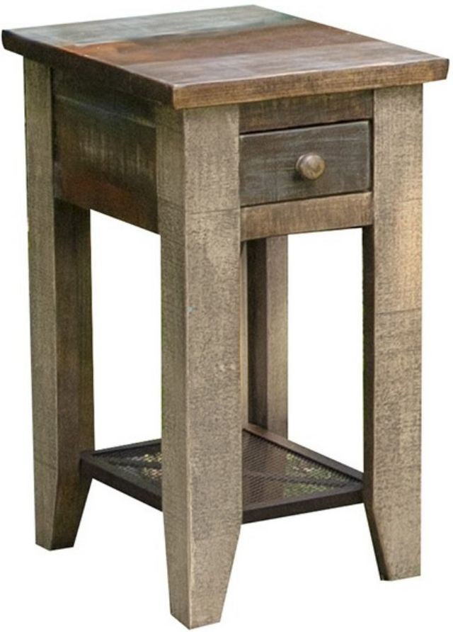 International Furniture Direct Antique Multi-Colored Chair Side Table-0