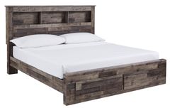 Benchcraft® Derekson Multi Gray Queen Panel Bed with Storage