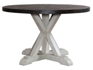 Liberty Willowrun Rustic White/Weathered Gray Pedestal Table