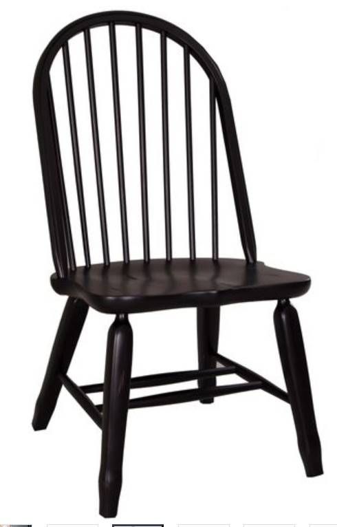 Liberty Treasures Rustic Oak Bow Back Side Chair-Black 2