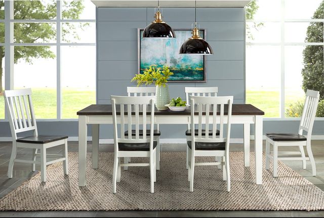 Elements International Kayla Grey Dining Table with White Base-1