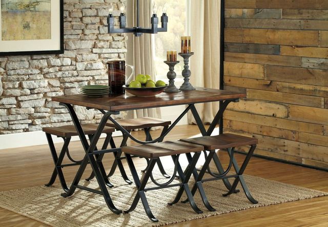Signature Design by Ashley® Freimore 5-Piece Medium Brown Dining Table Set 4