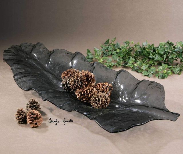 Uttermost® Smoke Dark Gray Leaf Tray-2