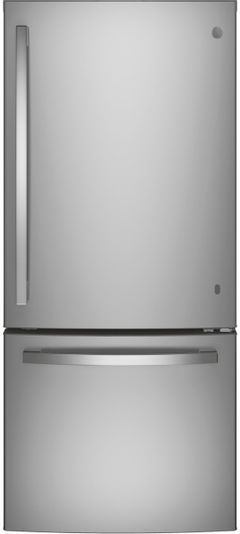 GE® 30 in. 20.9 Cu. Ft. Fingerprint Resistant Stainless Steel Bottom Freezer Refrigerator
