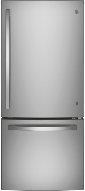GE® 30 in. 20.9 Cu. Ft. Fingerprint Resistant Stainless Steel Bottom Freezer Refrigerator