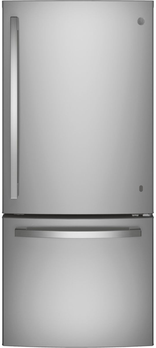 GE® 30 in. 20.9 Cu. Ft. Fingerprint Resistant Stainless Steel Bottom Freezer Refrigerator-0