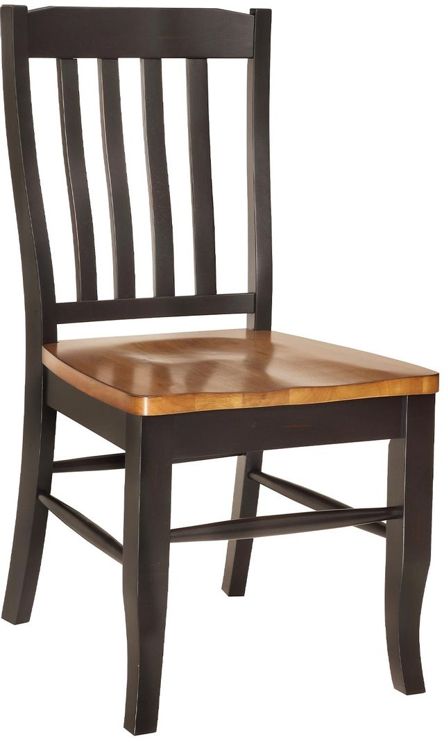 Tennessee Enterprises Inc. Quinton Pecan and Black Slat Back Side Chair 0