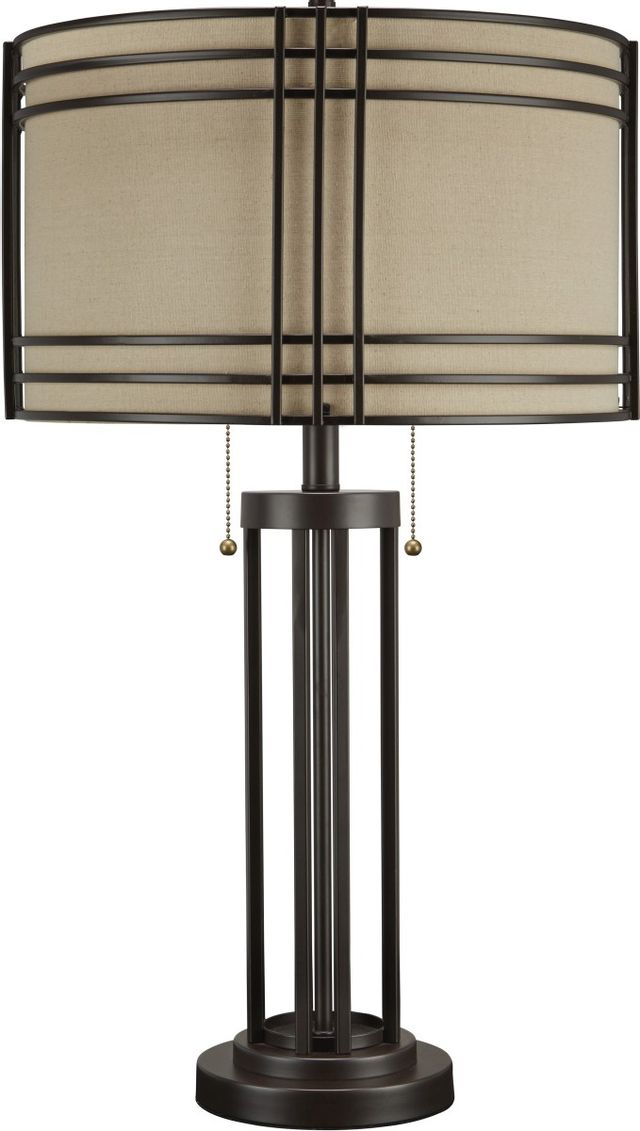 Signature Design by Ashley® Hanswell 2-Piece Dark Brown Table Lamp Set 1