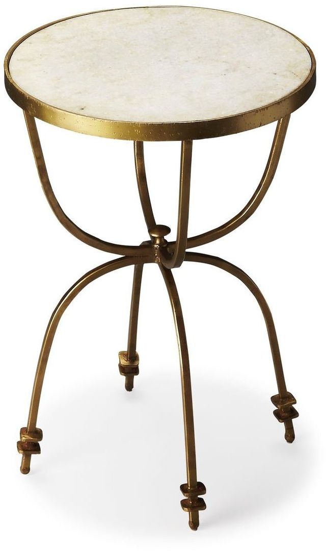 Butler Specialty Company Hager Metalworks Marble And Metal Accent Table