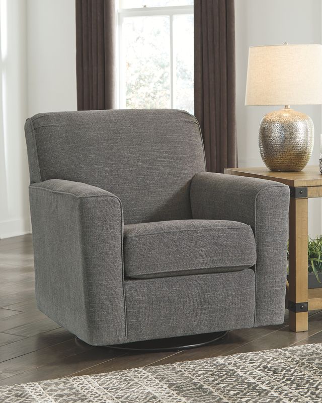 Ashley® Alcona Charcoal Swivel Glider Accent Chair-3