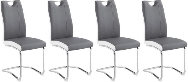 Coaster® Brooklyn Set of 4 Grey and White Upholstered Side Chairs