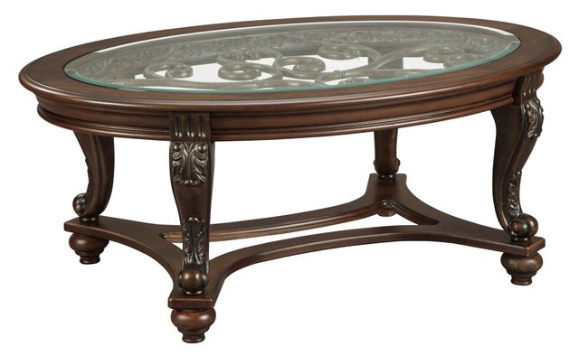 Signature Design by Ashley® Norcastle Dark Brown Oval Coffee Table-0