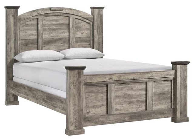 Crown Mark Ella-Mae Gray Queen Poster Bed | Furniture Time