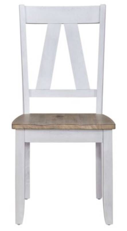 Liberty Lindsey Farm Sandstone/Weathered White Splat Back Side Chair-1
