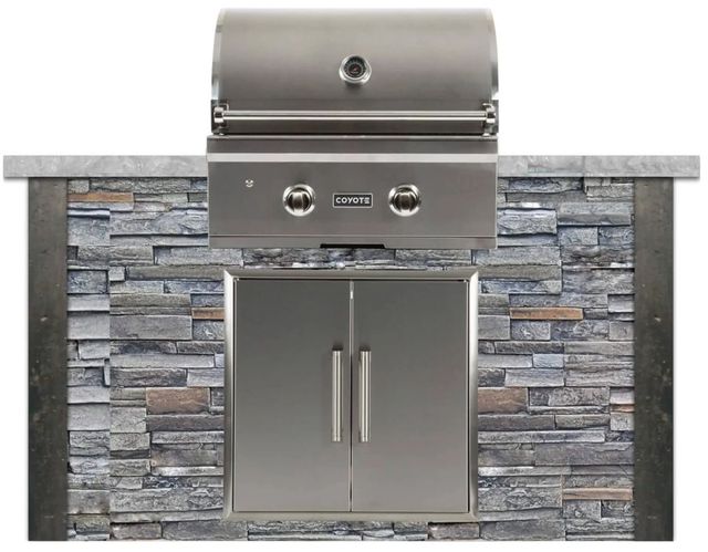 Coyote Outdoor Living 5' Stone Gray Stacked Stone Grill Island